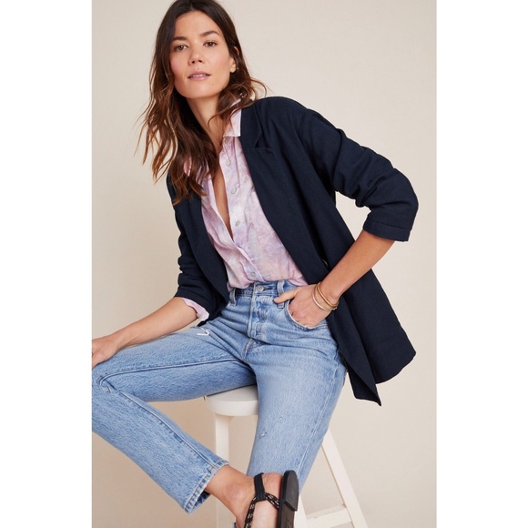 Anthropologie Amadi Kaye Linen Blend Blazer New S - Picture 2 of 11